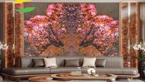 Tranh đá đối xứng Thạch Anh hình tán cây