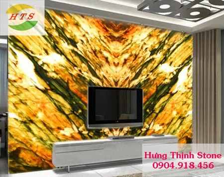 Đá ốp tường phòng khách đá Onyx