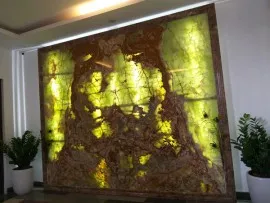 Tranh Đá Xuyên Sáng Onyx Màu Xanh Ngọc