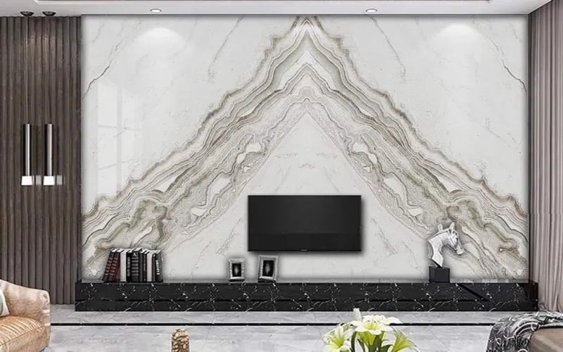 Tranh đá ốp tường sau ghế sofa