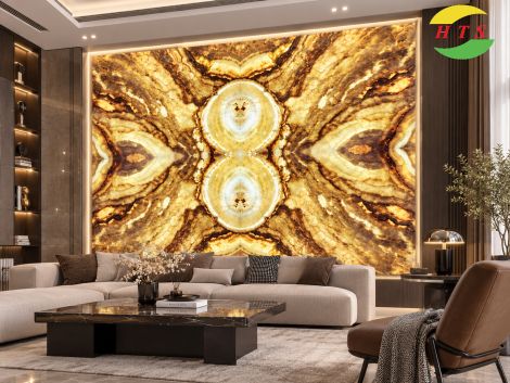 Tranh Đá Xuyên Sáng Onyx Màu Vàng HL- 01