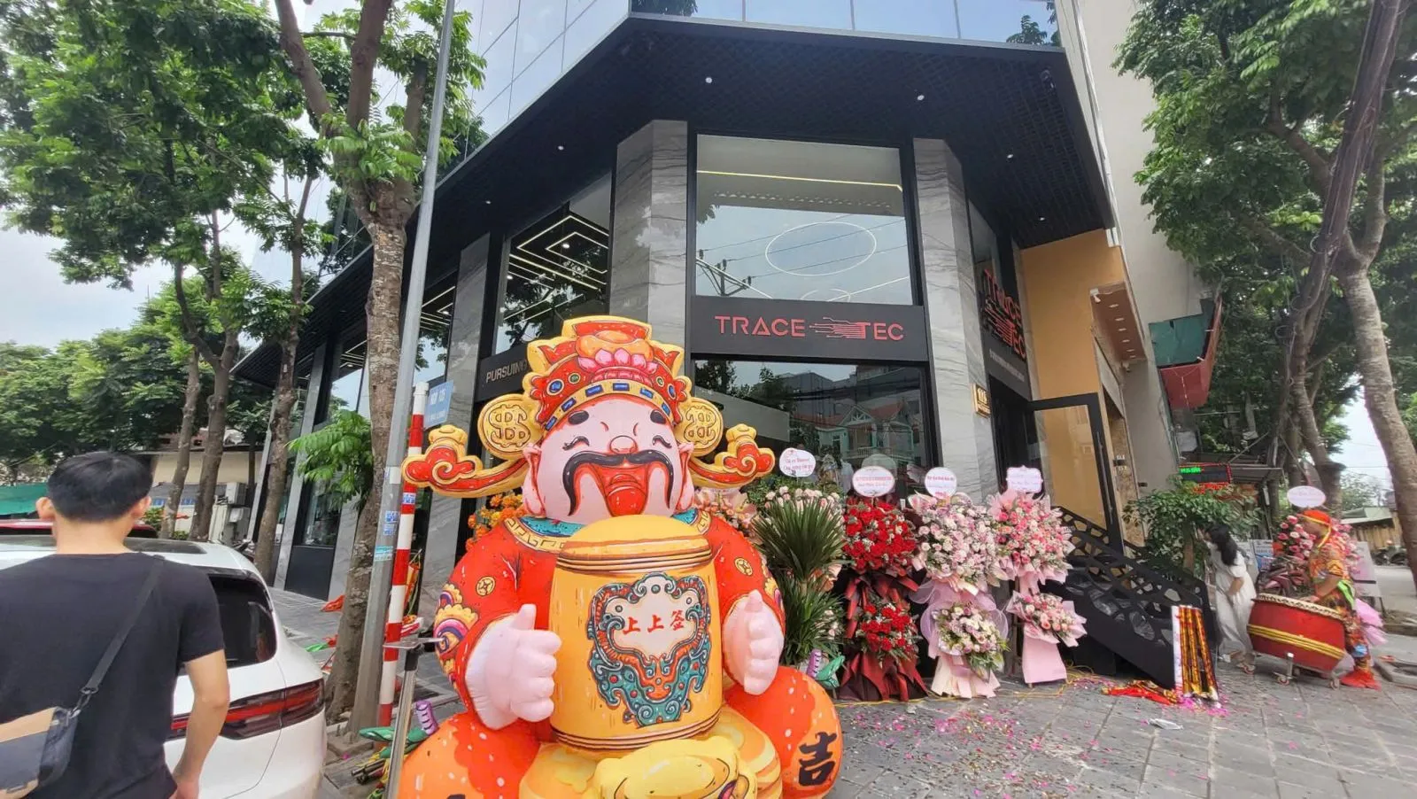 Thi công tranh đá thạch anh ốp cột nhà mặt tiền tại Đại Linh Hà Nội