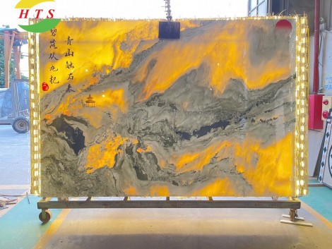 Tranh đá sơn thủy tự nhiên TDST-HTS02 | Dáng ngang