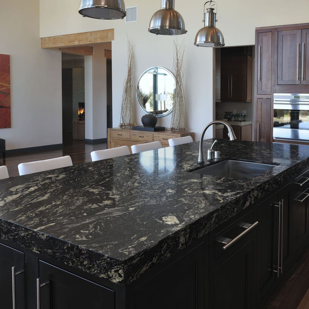 Đá Granite ốp bếp màu đen