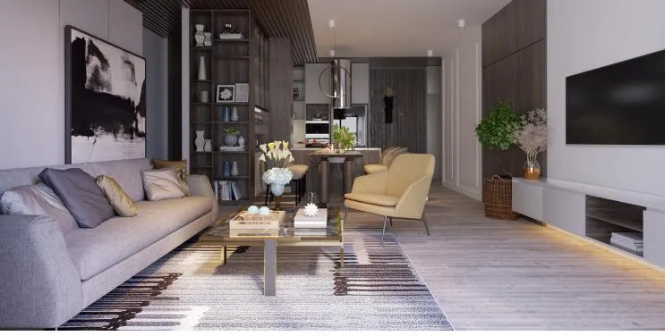Mẫu phòng khách 30m2 đep