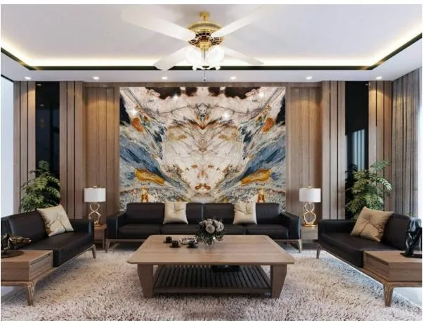 Tranh đá tự nhiên ốp tường phòng khách