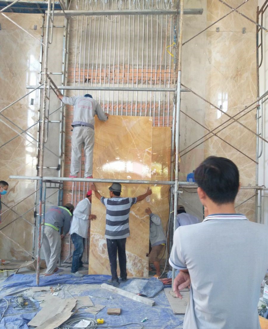 thi công tranh đá