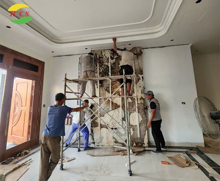 thi công tranh đá hưng thịnh stone