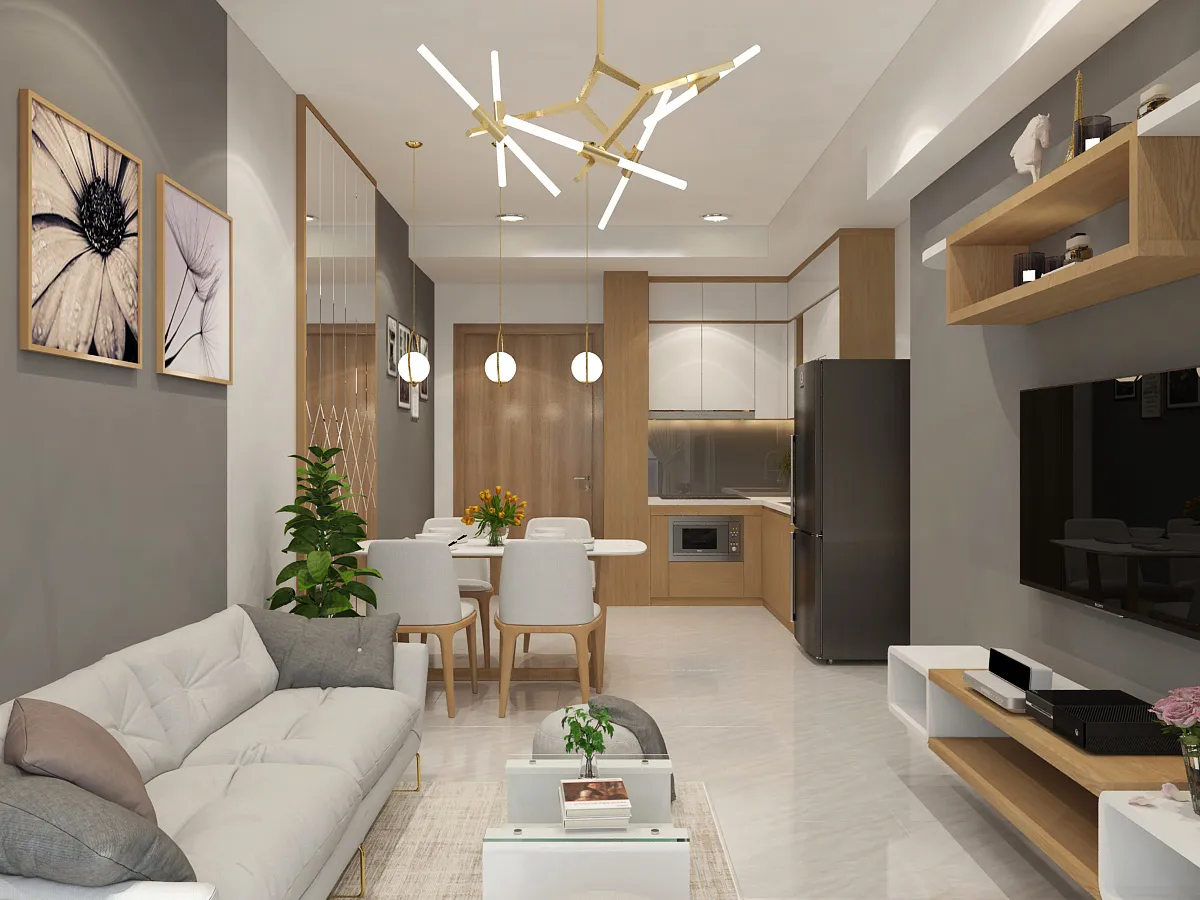 Mẫu phòng khách chung cư hiện đại