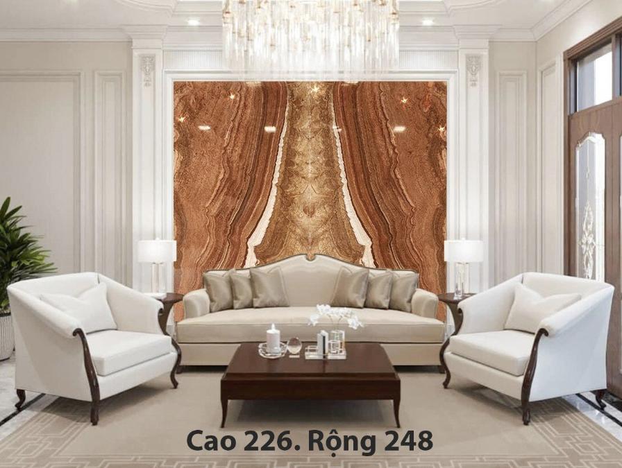 Tranh đá Marble màu nâu đối xứng xuất xứ từ Ấn Độ