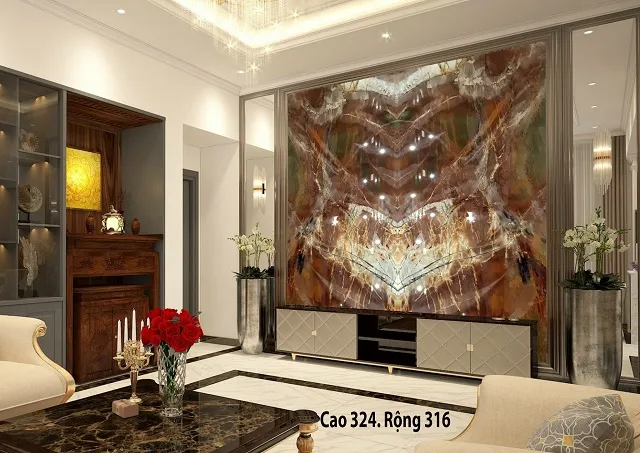 Đá tự nhiên ốp vách tivi