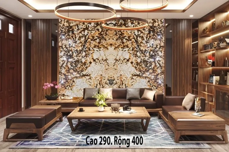 Tranh đá Granite  ốp tường phòng khách