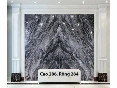 Tranh Đá Đối Xứng Marble Màu Đen Xám