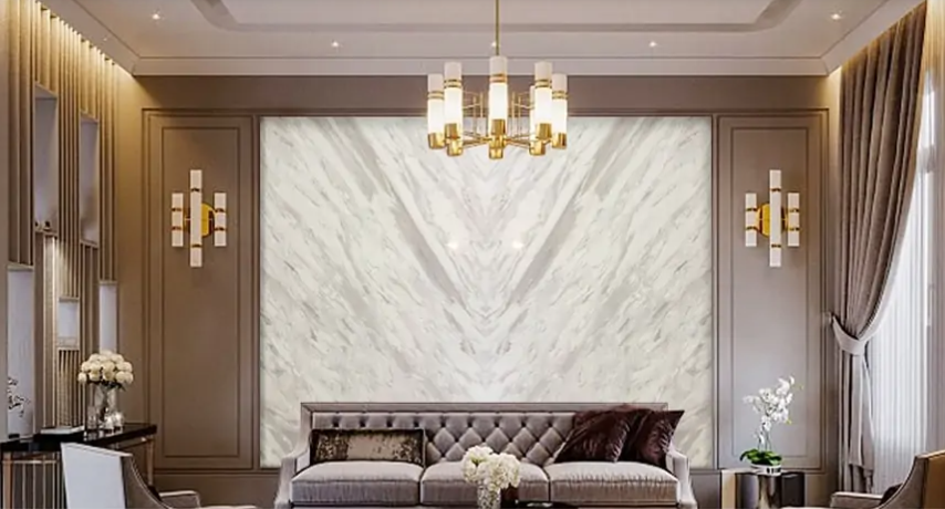 Đá marble màu trắng vân mây