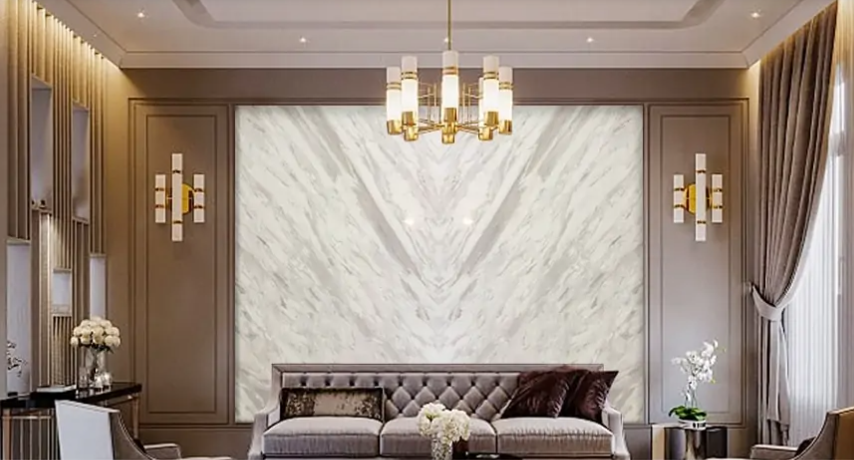 Tranh đá Marble ốp tường phòng khách