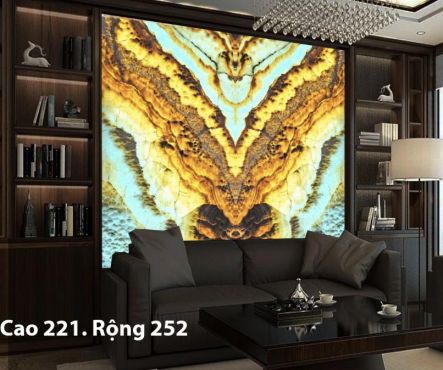 Tranh đá đối xứng Onyx xuyên sáng TDXS 123