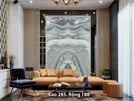 Tranh Đá Onyx Xuyên Sáng Màu Ghi Xám