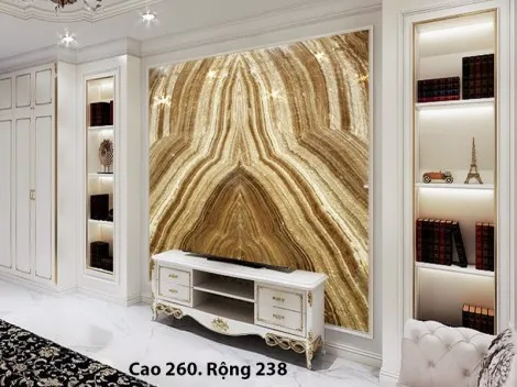 Tranh Đá Onyx Xuyên Sáng Màu Vân Gỗ