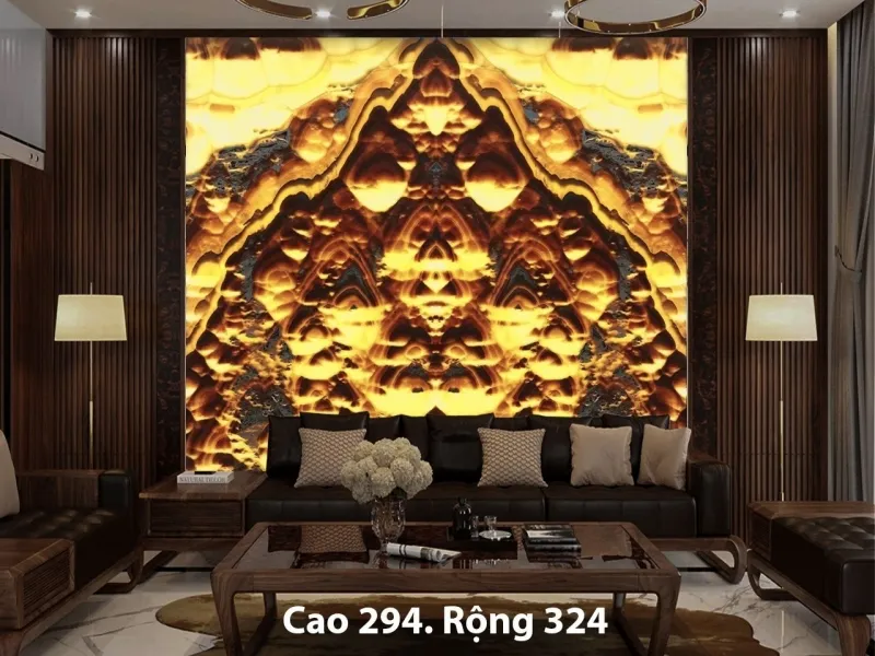 Nâng tầm không gian phòng khách với Tranh Đá Ốp Vách sau ghế sofa đẹp mắt