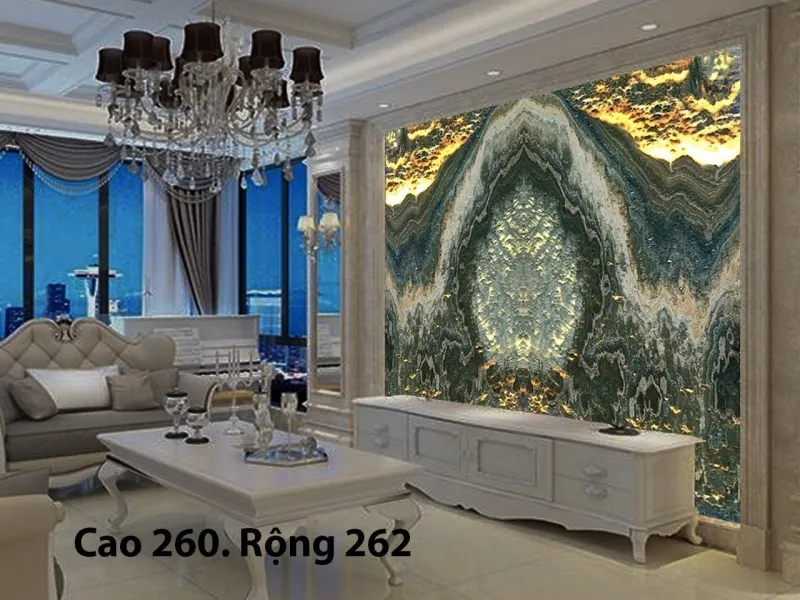 Tranh đá đối xứng ốp tường