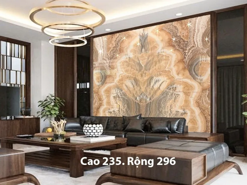 Tranh đá xuyên sáng onyx ốp tường phòng khách