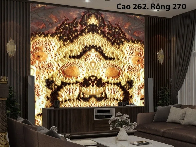 Tranh đá onyx ốp tường phòng khách