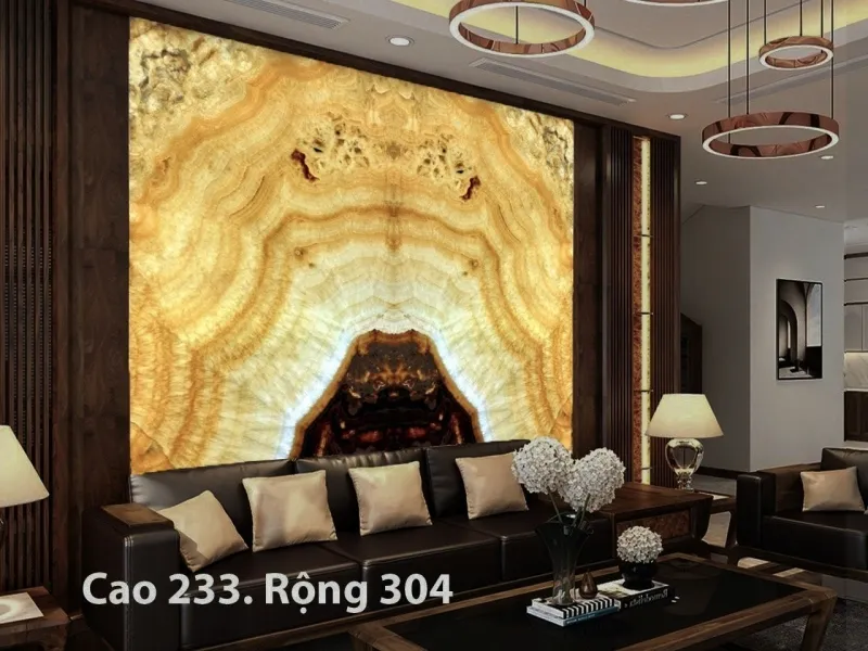 Tranh Đá Thạch Anh Làm Background Trong Phòng Khách