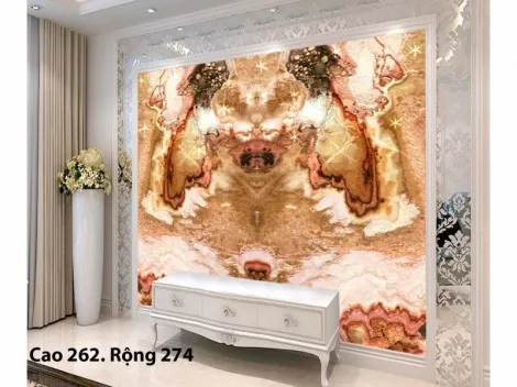 Tranh Đá Onyx Tự Nhiên Xuyên Sáng Màu Kem Hồng