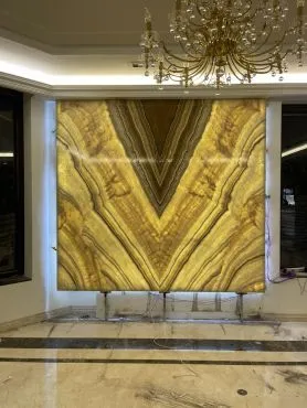 Thi Công Tranh Đá Onyx Xuyên Sáng Tại Căn Hộ Mr Trọng Green bay - Hà Nội