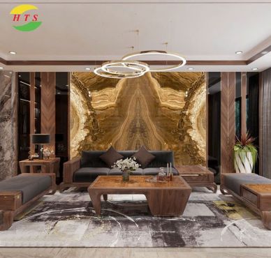 Tranh đá Onyx xuyên sáng màu nâu đất
