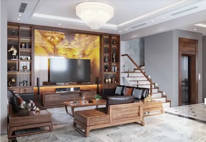 Đá tự nhiên ốp vách tivi