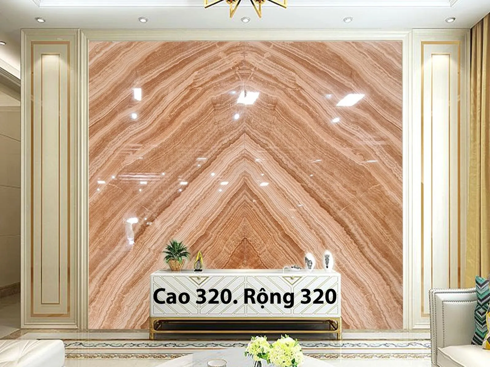 Tranh Đá Ốp Vách Tivi Phòng Khách 