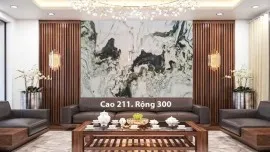 Tranh Đá Sơn Thủy  Tự Nhiên Xuyên Sáng  Màu Trắng
