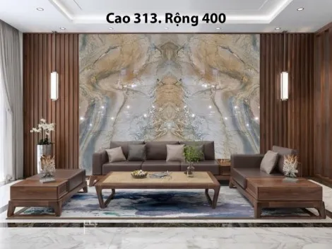 Tranh Đá Thạch Anh Màu Trắng  Xanh 