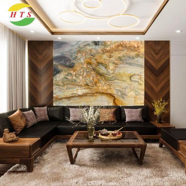 Xu Hướng Sử Dụng Tranh Đá Ốp Tường Phòng Khách Sang Trọng Và Đẳng Cấp