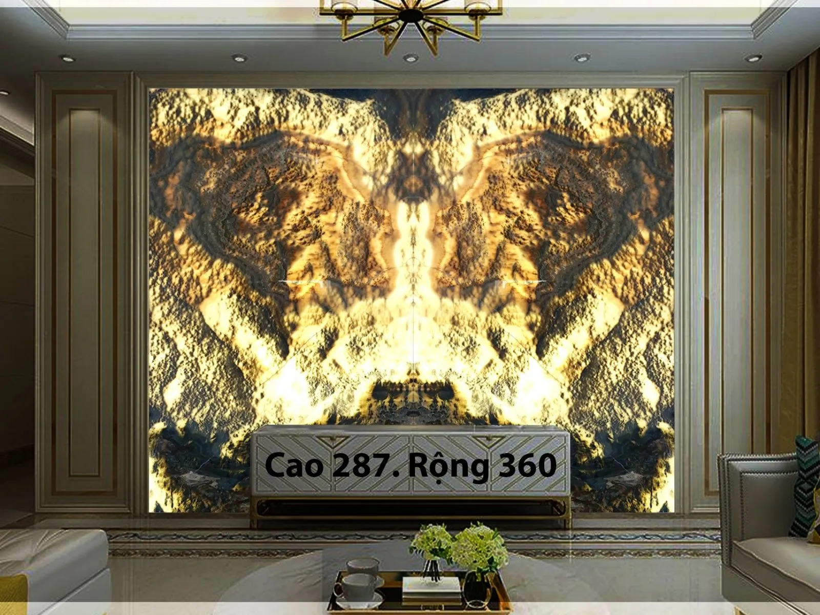 Tranh Đá Tự Nhiên Đối Xứng Ốp Tường