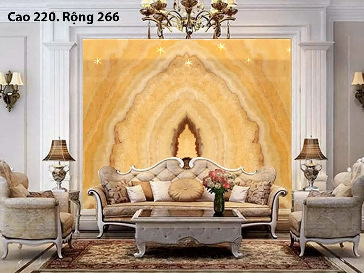 Tranh đá đối xứng ốp tường