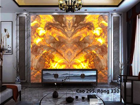Đá Onyx Xuyên Sáng Đối Xứng: Tôn Vinh Không Gian Sang Trọng 