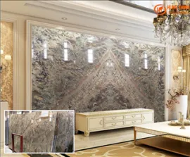 Tranh đá đối xứng Đối Xưng Granite Ốp Tường Màu Đen
