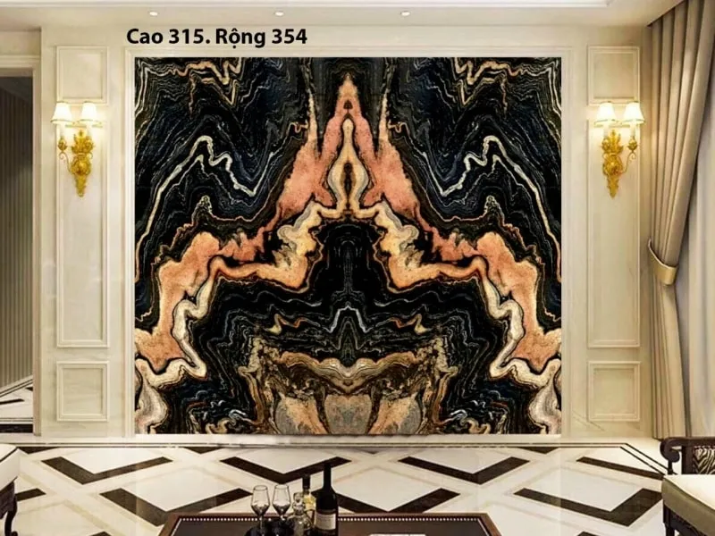 Tranh đá granite ốp tường màu đen