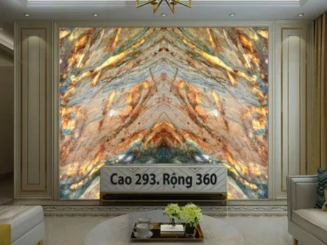 Khám Phá Vẻ Đẹp Của Tranh Vân Đá Ốp Tường Phòng Khách 