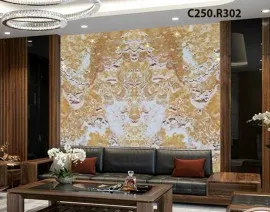Tranh Đá Xuyên Sang Đối Xứng  Màu Vàng Kem
