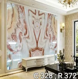 Tranh Đá  Đối Xứng Thạch Anh Màu Trắng Vân Đỏ Ốp Tường 