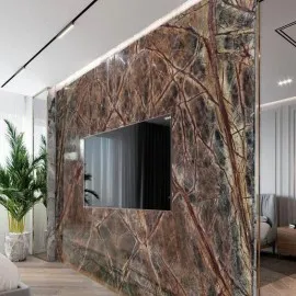Tranh đá Đối Xứng Marble Màu Xanh Vân Nâu