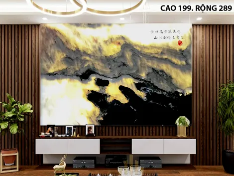 Tranh đá sơn thủy tự nhiên xuyên sáng-HTS123