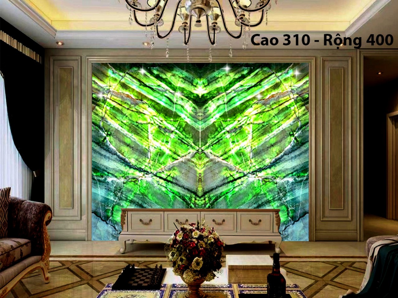 tranh đá màu xanh lá