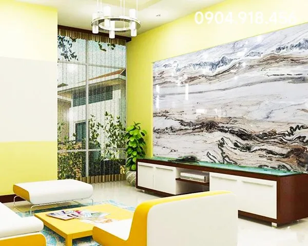 Tranh Đá Marble Làm Vách Ngăn Phòng Khách Phù Hợp Nhất