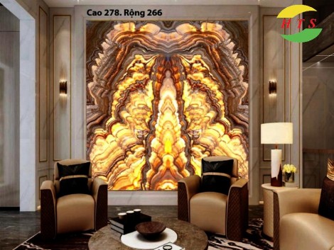 Tranh đá Onyx xuyên sáng kiến tạo chiều sâu ánh sáng cho nội thất cao cấp