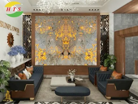 Tranh đá Thạch Anh Xuyên Sáng màu trắng HTS 0966